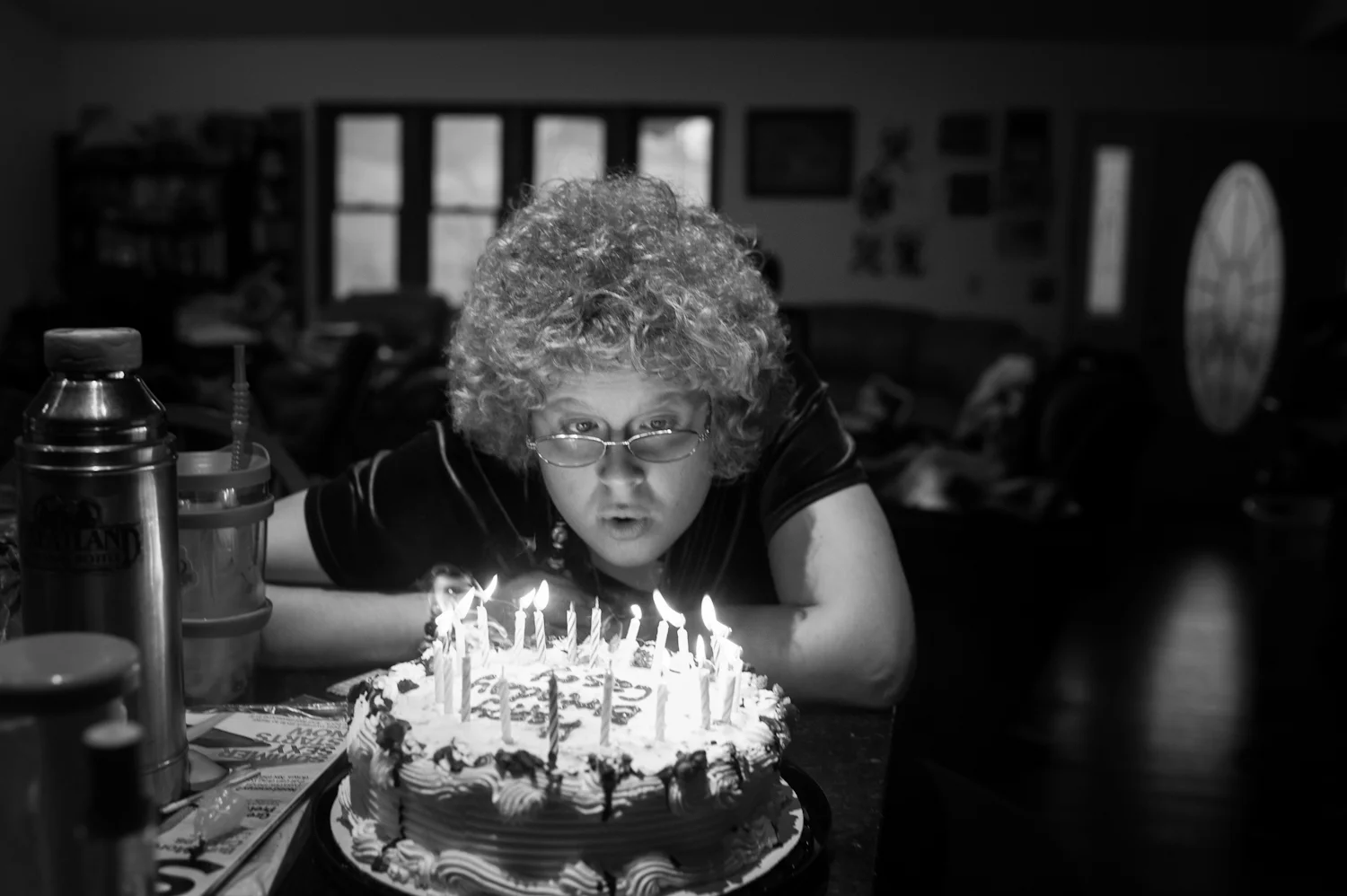  Janice lit twenty-two candles on an ice cream cake for Casey's birthday on April 27, 2014 at their home. &nbsp;Casey's 22nd birthday was a turning point for the Thayer family and their decision to move Casey into a home in Jasper, IN. &nbsp;Up until