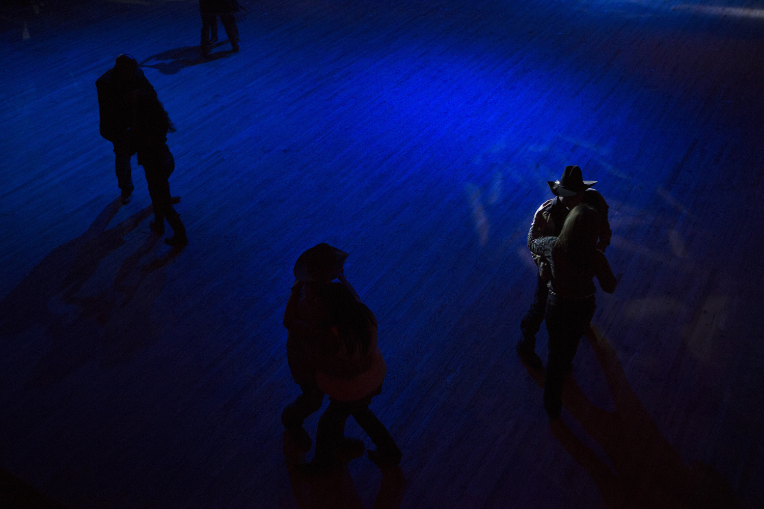 Several people dance to a live country music performance by the Sunset Riders at the Cowboy Dance Hall in San Antonio, TX on Friday, January 30, 2015 after the annual Cowboy Breakfast.