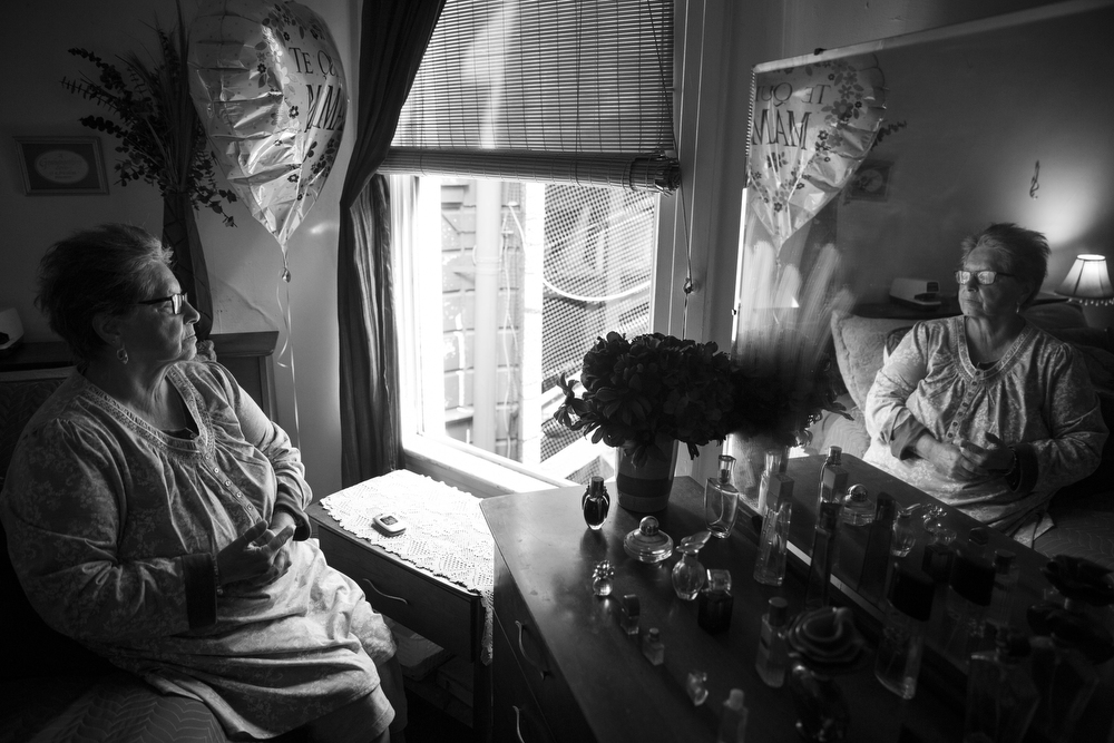 Sylvia Smith poses for a portrait in her bedroom in her Mission neighborhood apartment in San Francisco, Calif. on June 2, 2015. Smith has lived in the apartment for 41 years, but suddenly in the last year her landlord, Anna Swain, has begun threatening her with eviction. Swain accused Smith of running a "1-800-SEX-TALK" operation and of selling drugs out of the apartment. Of the accusations, she said, "I don't even remember how to have sex!" These threats have been the source of a wrongful eviction lawsuit against Swain. Smith, 72, lives in the apartment with her grandson. "When I moved here, I paid $60 a month," Smith said. "Now she wants $5,000. I cry in my apartment all day. I do not cry because I am sad. I cry because I am so angry." Her apartment has exposed wires, nails, uneven floors and soiled carpets. "My doctor wants to put me in the hospital for two weeks, because I have panic attacks from the stress of this that he thinks could lead to a heart attack," she said. 