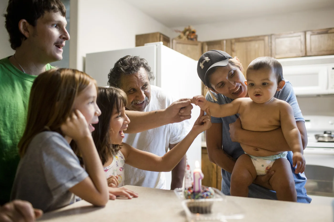  The Bambergers celebrate their youngest daughter Esme Bella Bamberger's first birthday in the kitchen on their first official day living in their new home in Blanco, Texas on October 27, 2015. "We feel beyond happy," Glenda Bamberger said. "I feel l