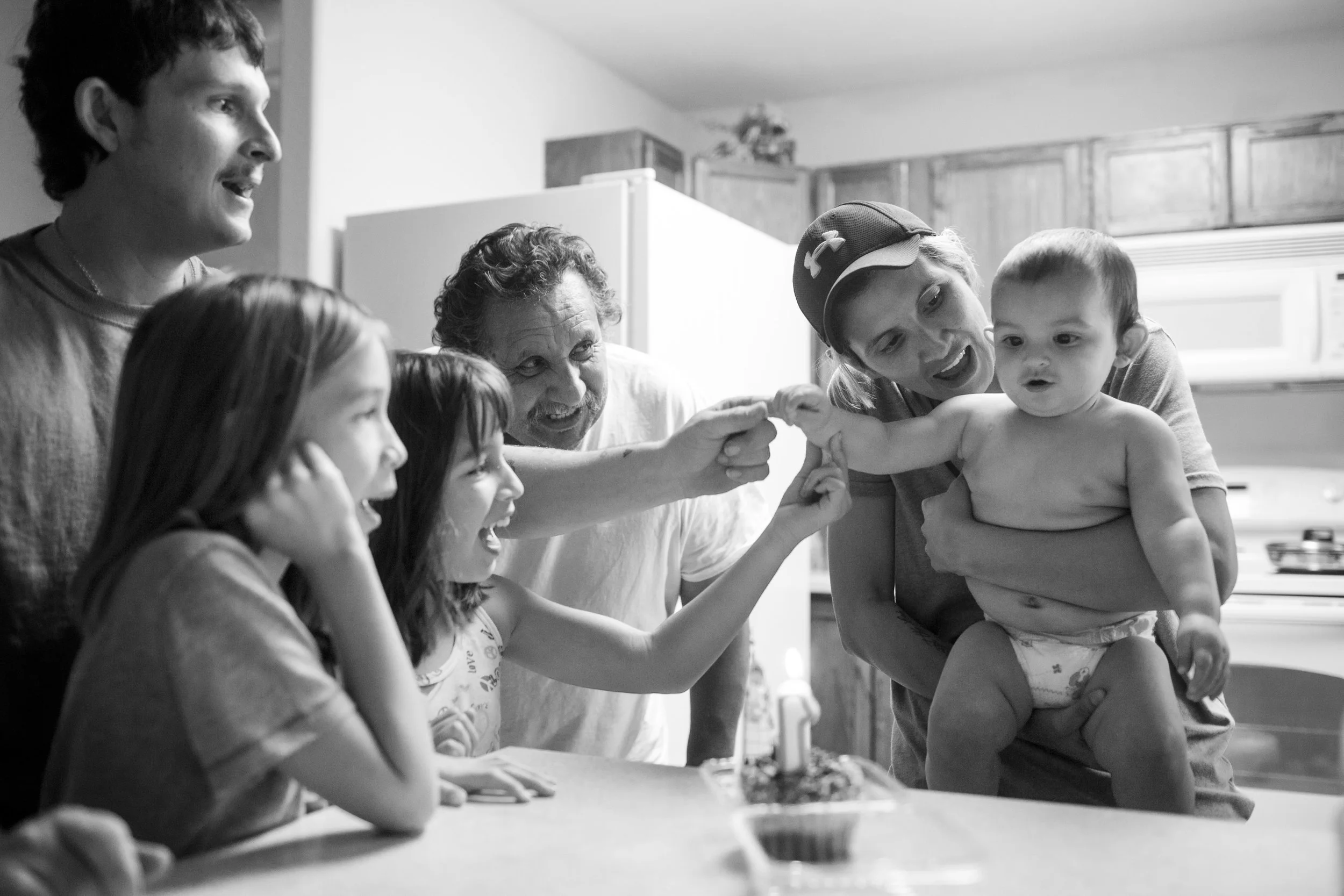 The Bambergers celebrate their youngest daughter Esme Bella Bamberger's first birthday in the kitchen on their first official day living in their new home in Blanco, Texas on October 27, 2015. "We feel beyond happy," Glenda Bamberger said. "I feel l