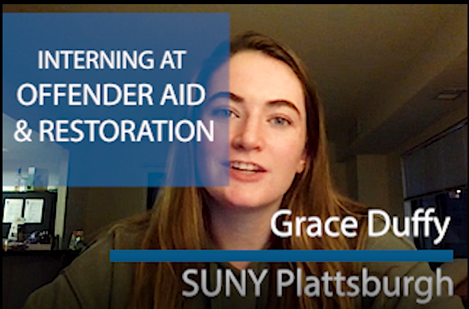 SUNY Plattsburgh Student Grace Duffy at Offender Aid &amp; Restoration