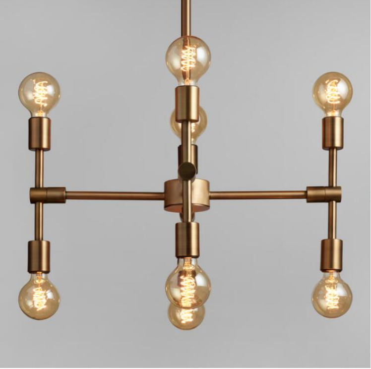This chandelier hits a lot of buttons... Edison bulbs, metal finish, modern industrial. All for $199.99 