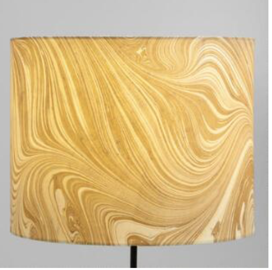 Dreamy marbleized paper lampshade is perfect for bedside lamps in gold, silver, cream, etc.&nbsp;