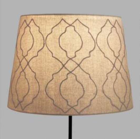 This lampshade is great for a living room lamp beside a sofa or in a bedroom and will cast a nice warm glow. World Market lampshade. 