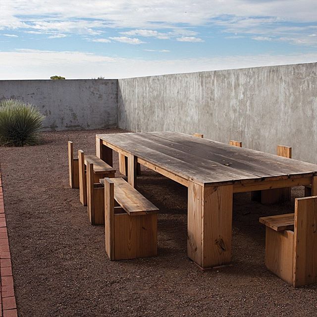 Donald Judd's outdoor furniture at Marfa #donaldjudd