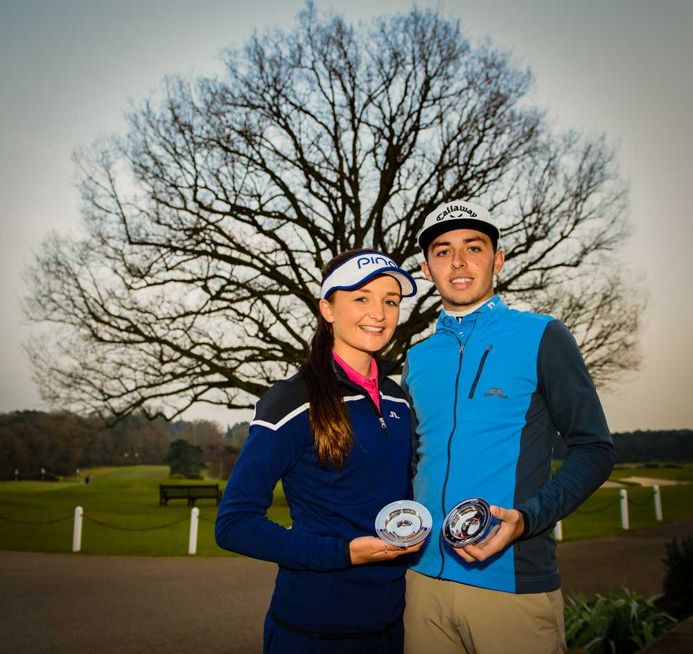 Marco Penge and Sophie Lamb Sunningdale Foursomes winners 2016