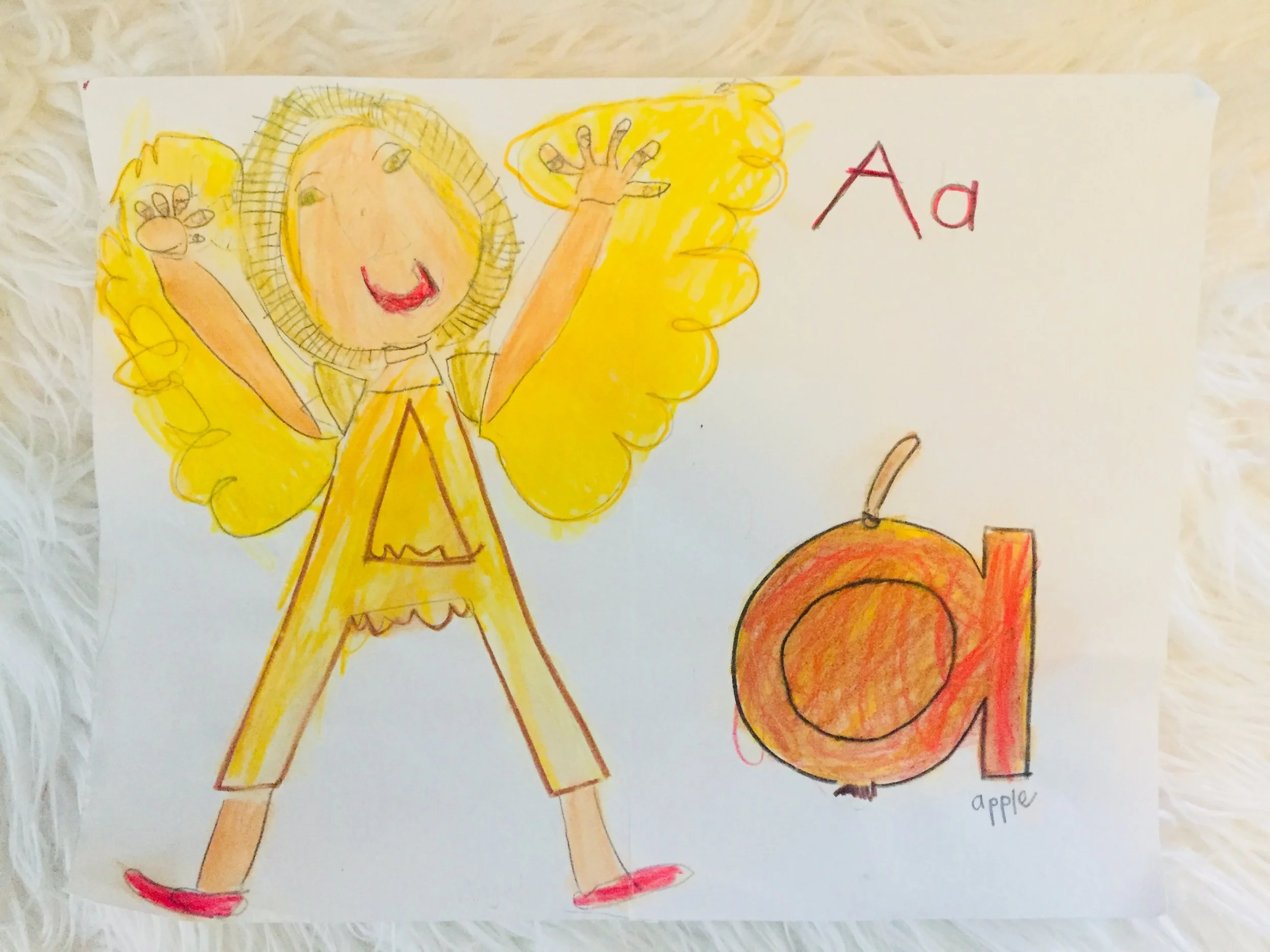 This was her first page in her alphabet phonics binder.