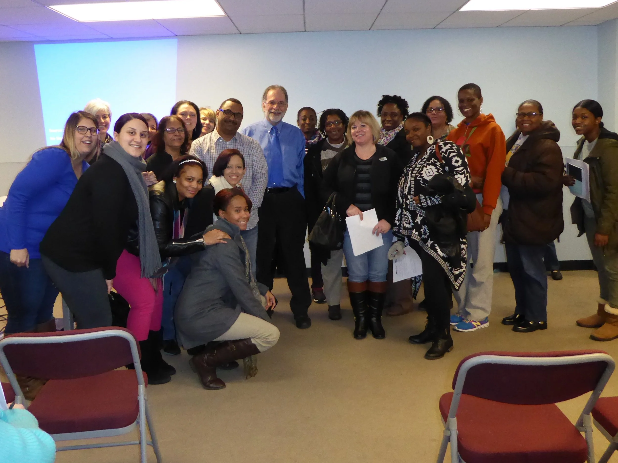 2016 After a presentation on working with families at Elwyn for Early Intervention staff.