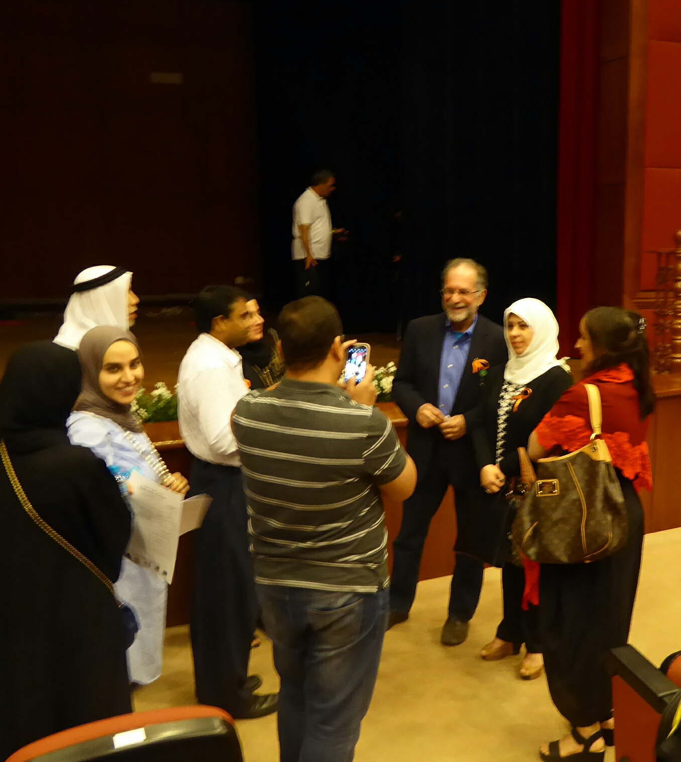  2016, answering questions after Autism in the Family lecture in Kuwait. 