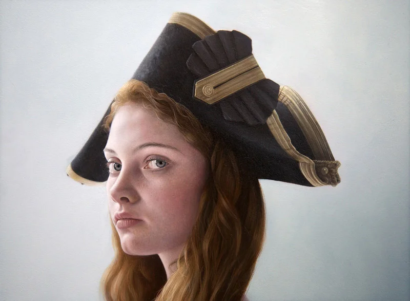 Girl in a Cocked Hat I Oil on Panel 8 1/2 x 12 inches 2010