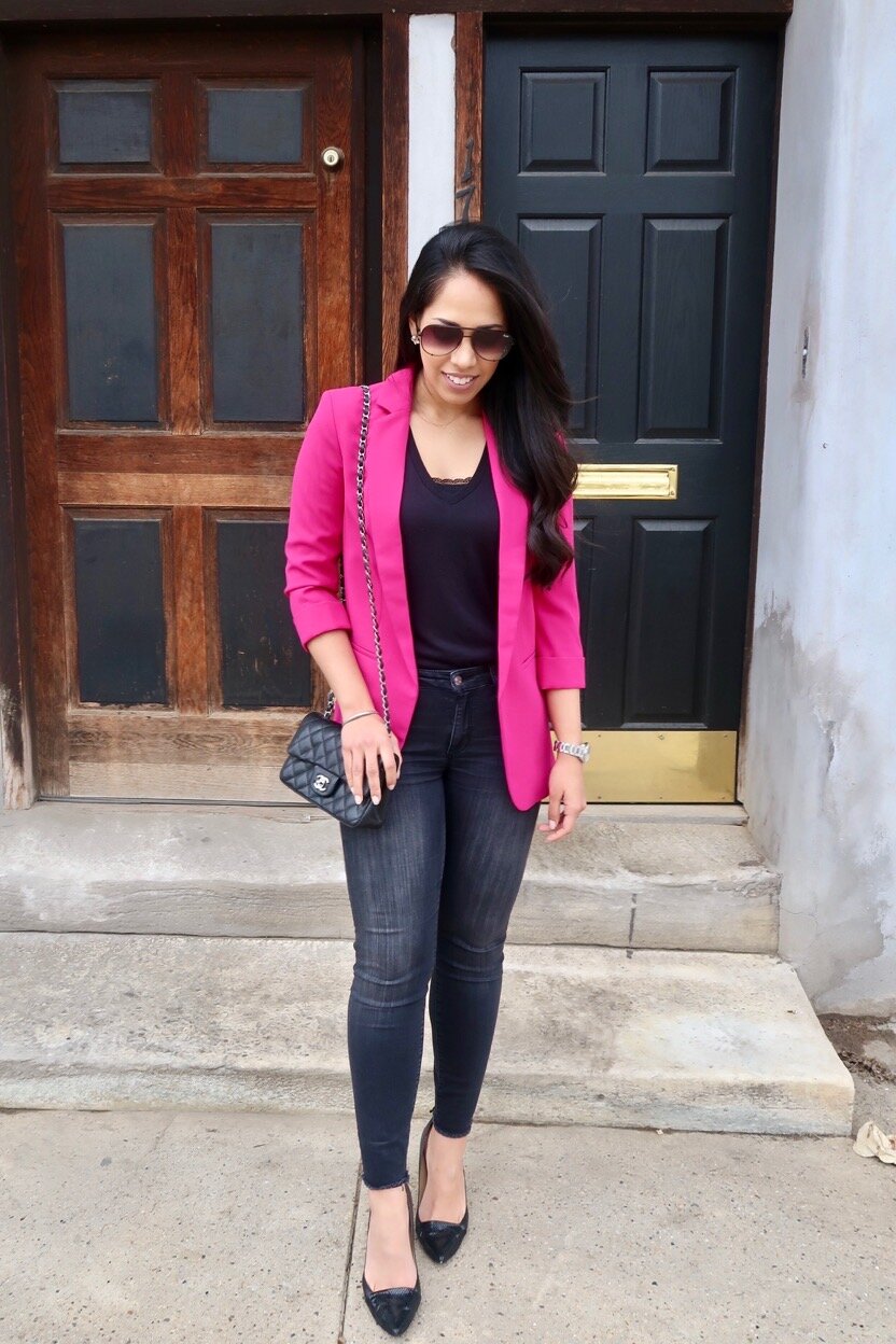 Hot Pink Blazer for Valentine's Day — My Golden Beauty