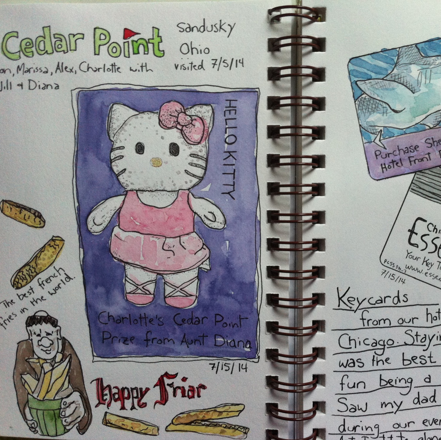 A journal spread that I worked on after we got home. 