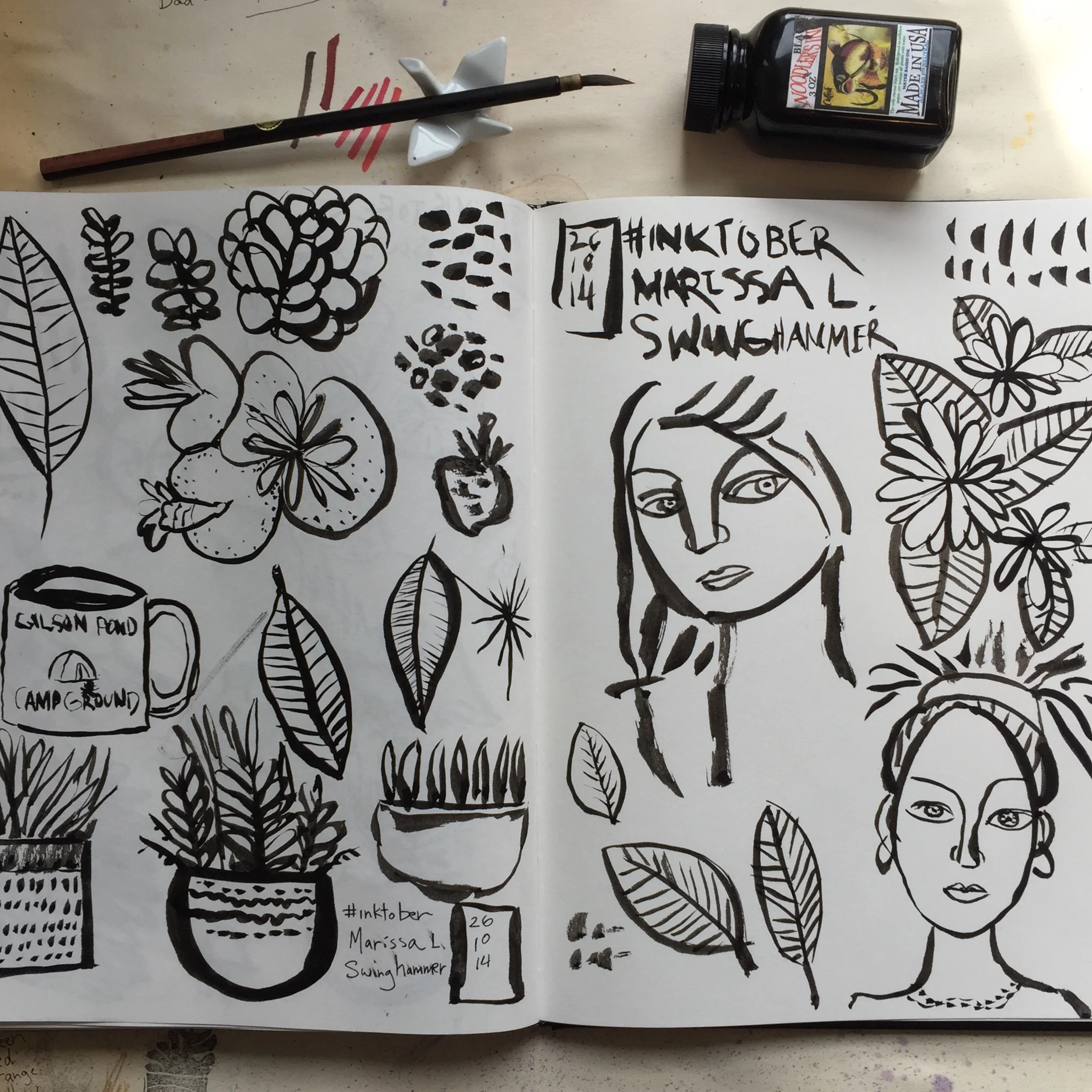 drawing with a brush and ink is a fast skill building activity