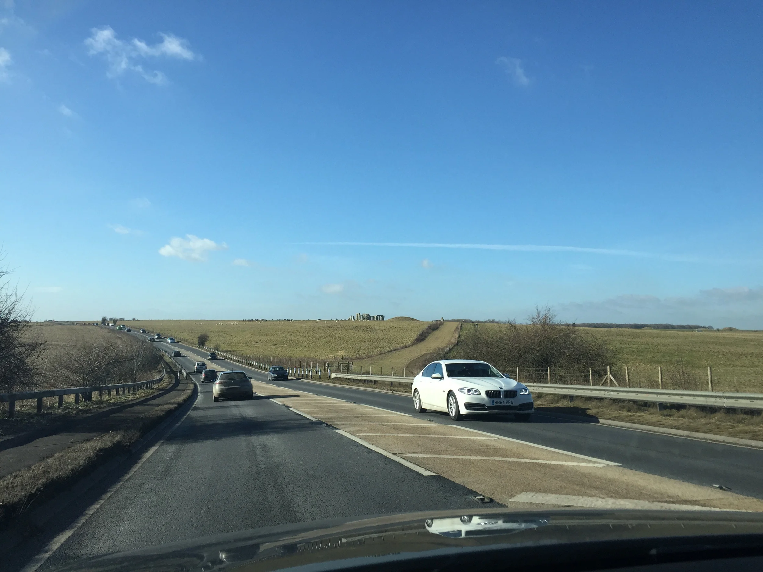 Stonehenge surprises us as we drive on the highway.