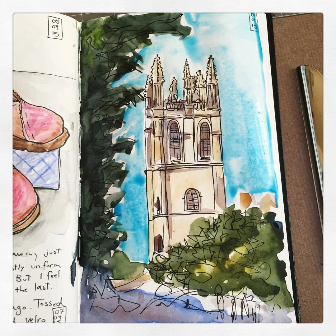 The view as I cross the bridge from the quiet area where I live into the lively Oxford City Centre.