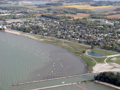 View of Lake Erie Shoreline protection at Port Clinton Lakefront, Ottawa County