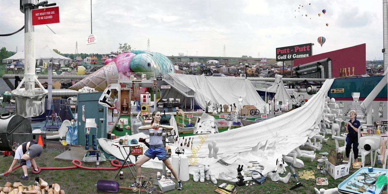 Golf and Games, 46x92", scanned Fuji 160/400 film.