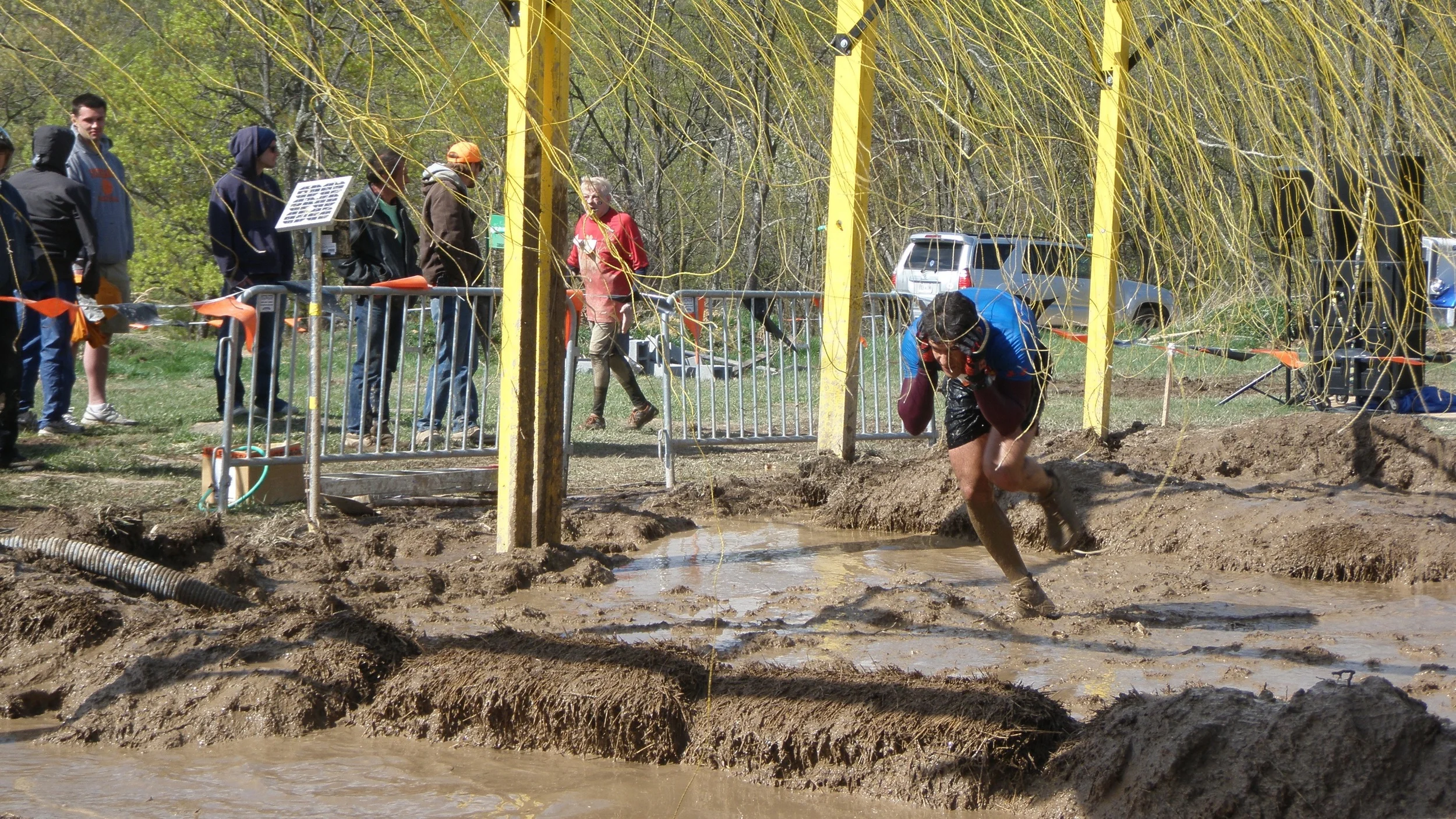 Electroshock Therapy, final obstacle before the finish line. I did get zapped on this one. Not the face!