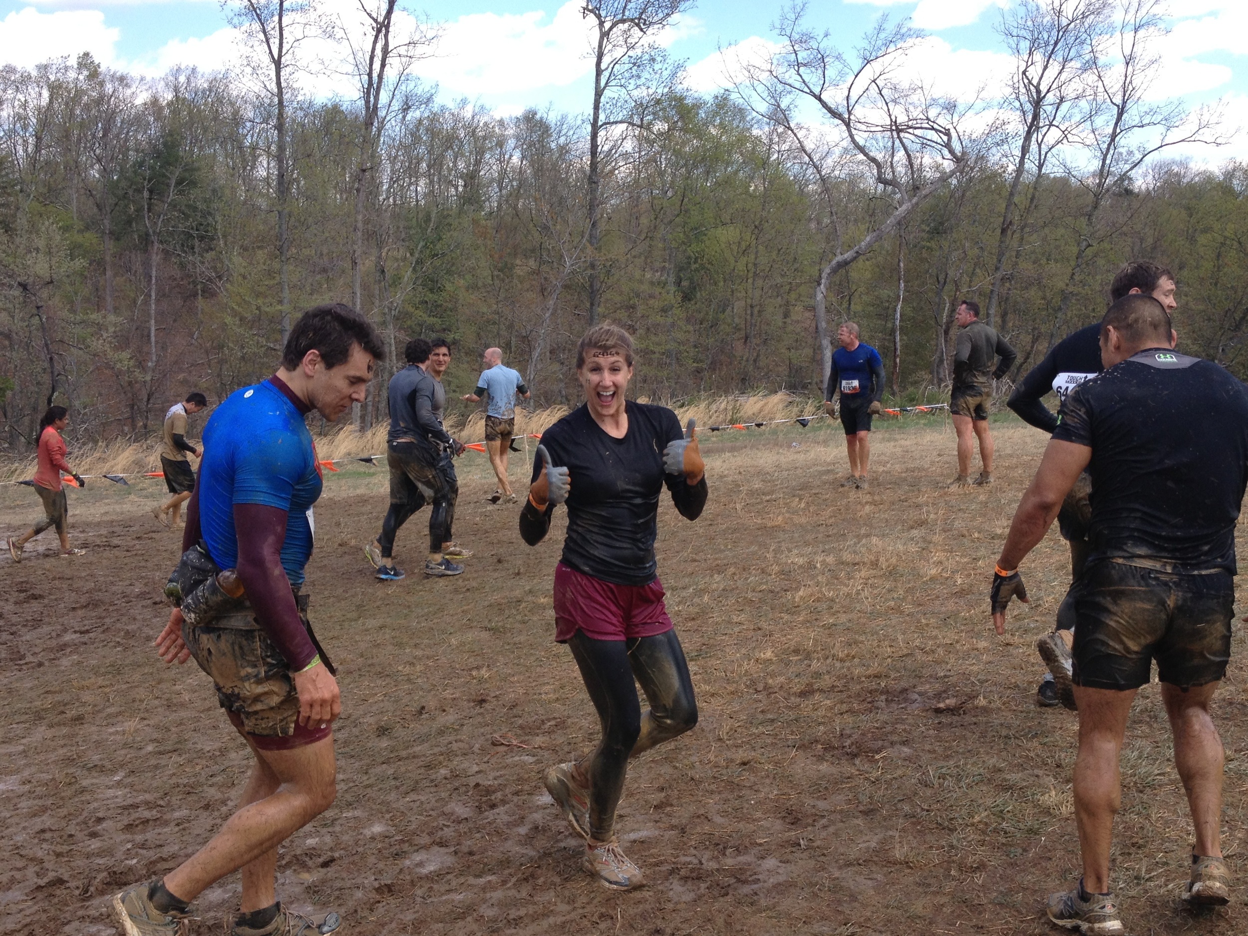  Another four-shot. I'm spitting out mud, Leslie is mugging, Harley wants to get going.  