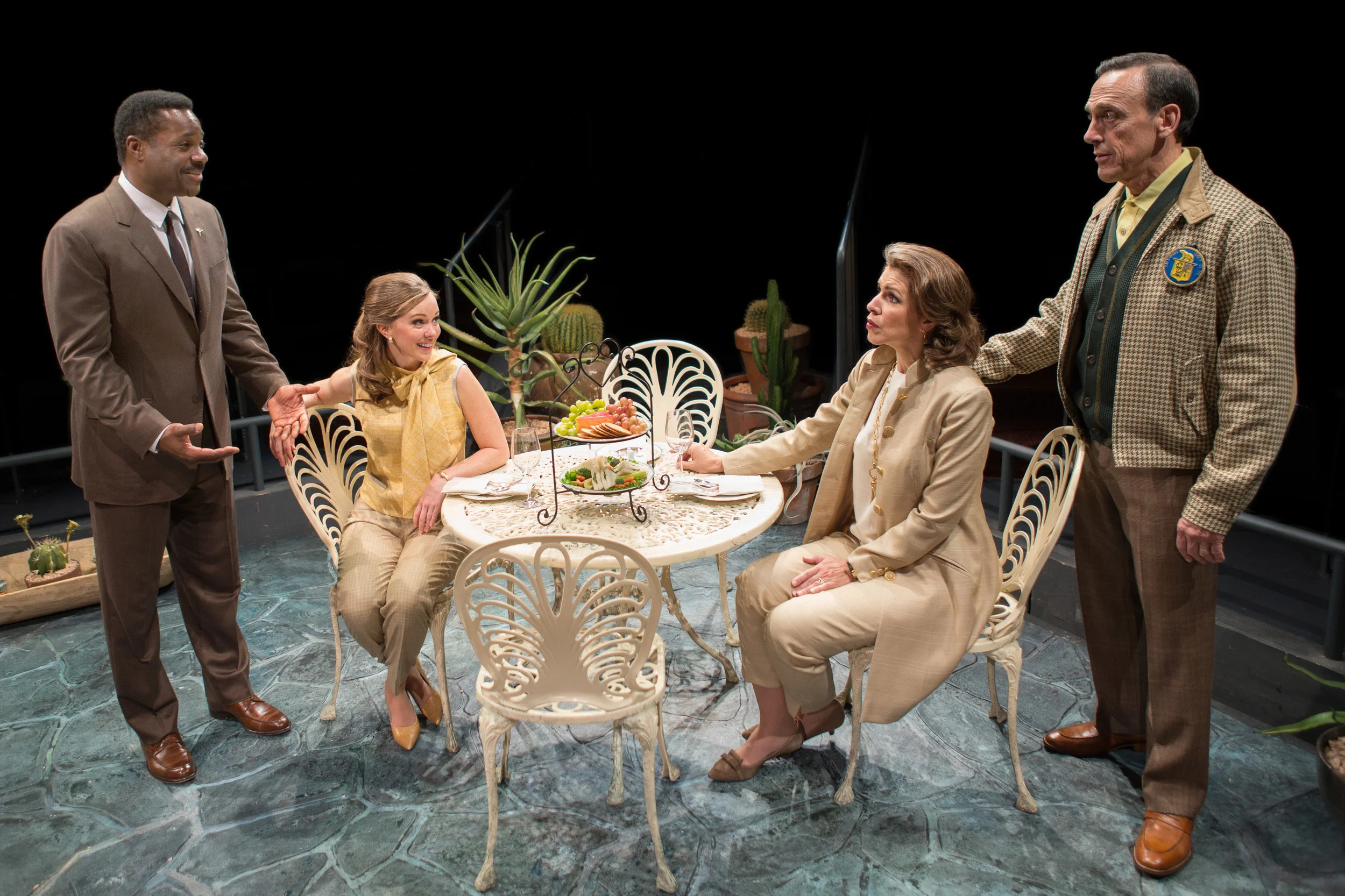 Malcolm-Jamal Warner, Bethany Anne Lind, Tess Malis Kincaid, and Tom Key in Arena's Guess Who’s Coming to Dinner. (Teresa Wood) 