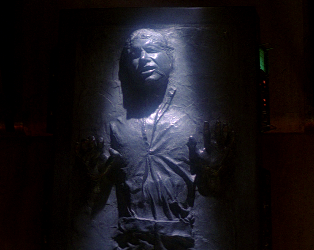 Not like this. Not like this. But somehow. Han Solo-as-conversation-piece, from 1983's Return of the Jedi.