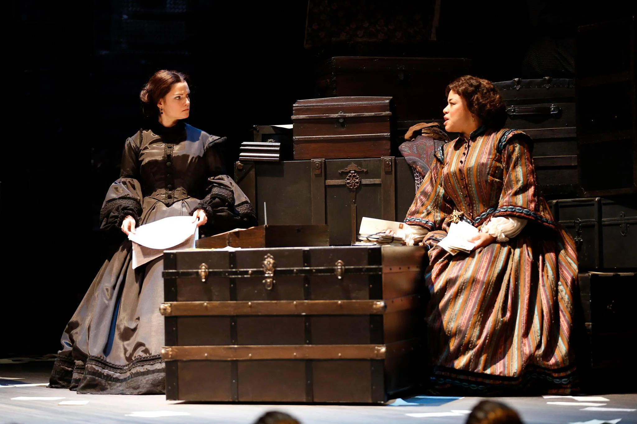 Mary Bacon & Caroline Clay as Mary Todd Lincoln and Elizabeth Keckley in The Widow Lincoln .