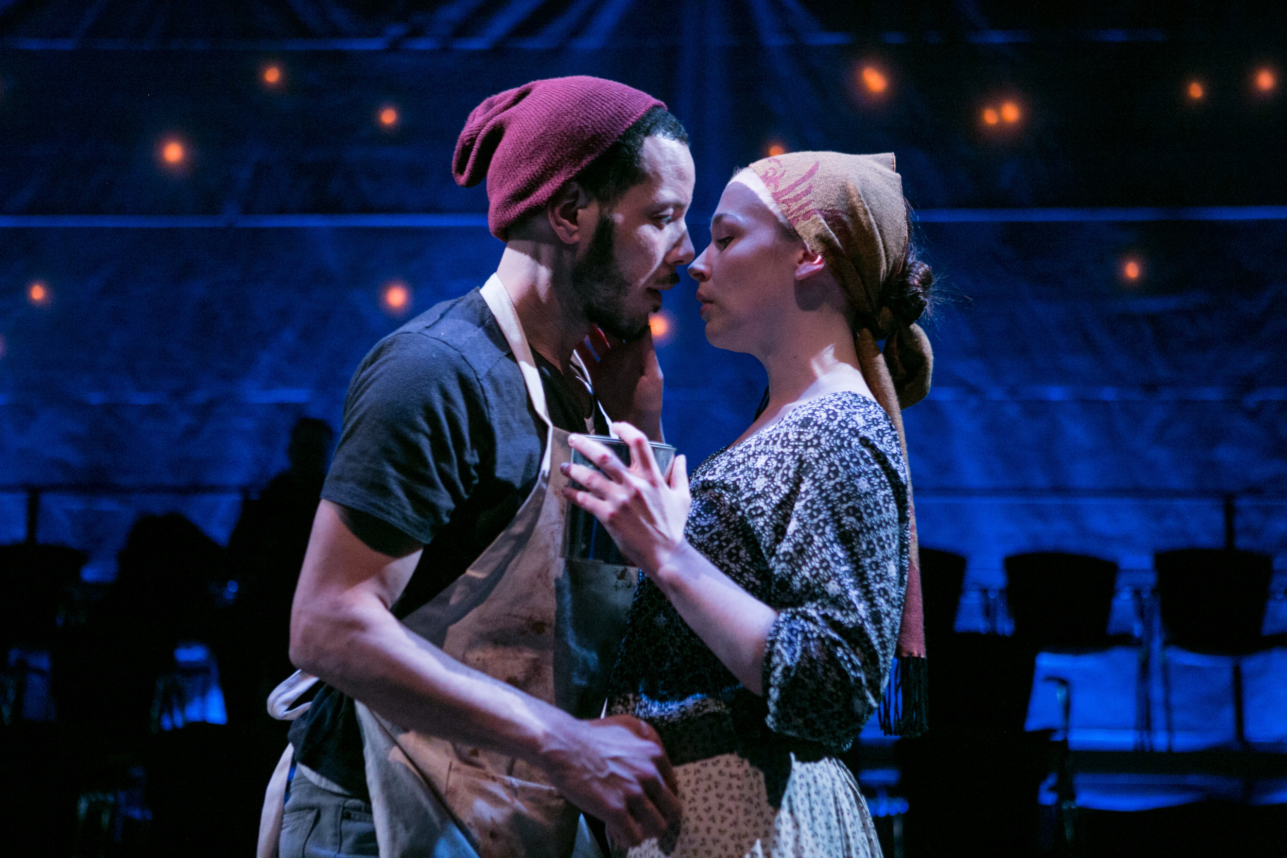   Jon Hudson Odom and Laura C. Harris in  Passion Play.  (C. Stanley Photography/Forum Theatre)&nbsp;  