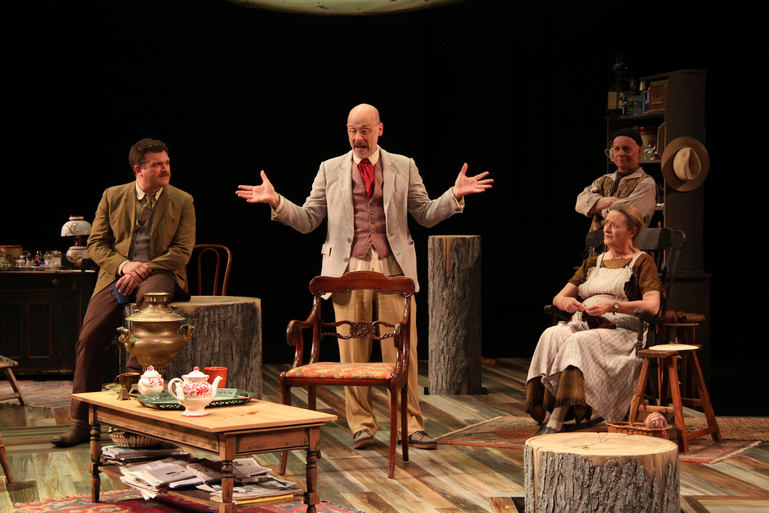  Ryan Rilette, Mitchell Hebert, Nancy Robinette, and Mark Jaster in  Uncle Vanya.  (Danisha Crosby) 