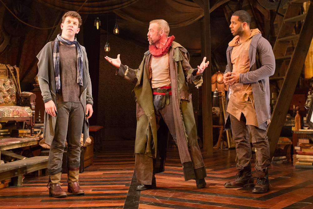  Adam Wesley Brown, Ian Merrill Peakes, and Romell Witherspoon in  Rosencrantz and Guildenstern Are Dead.  (Teresa Wood) 