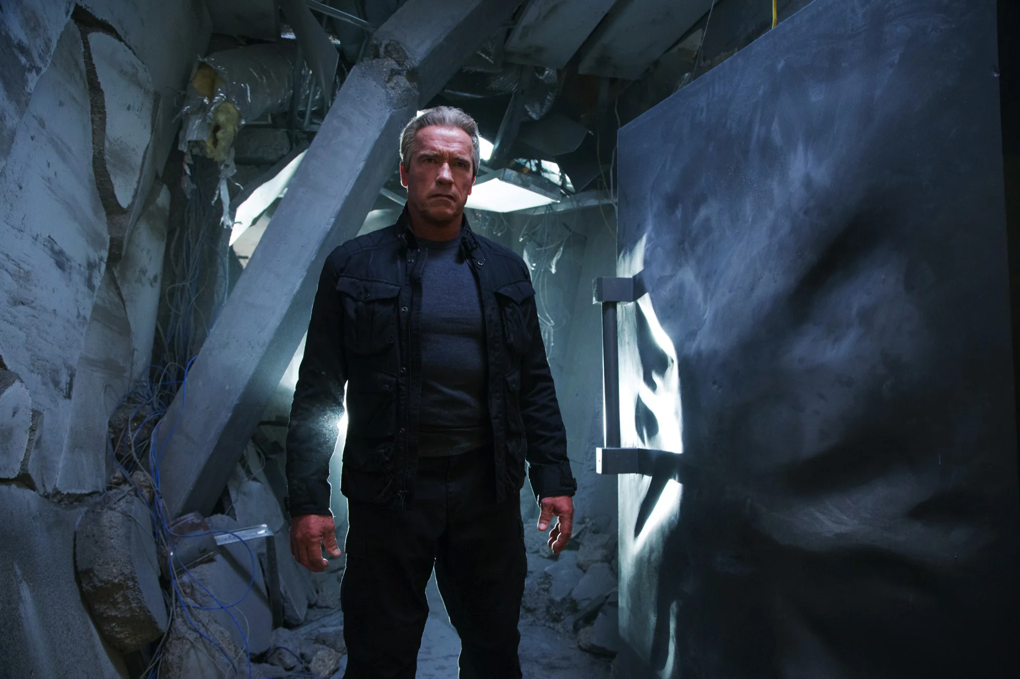 Arnold Schwarzenegger as a long-serving T-800. (Paramount/Skydance)