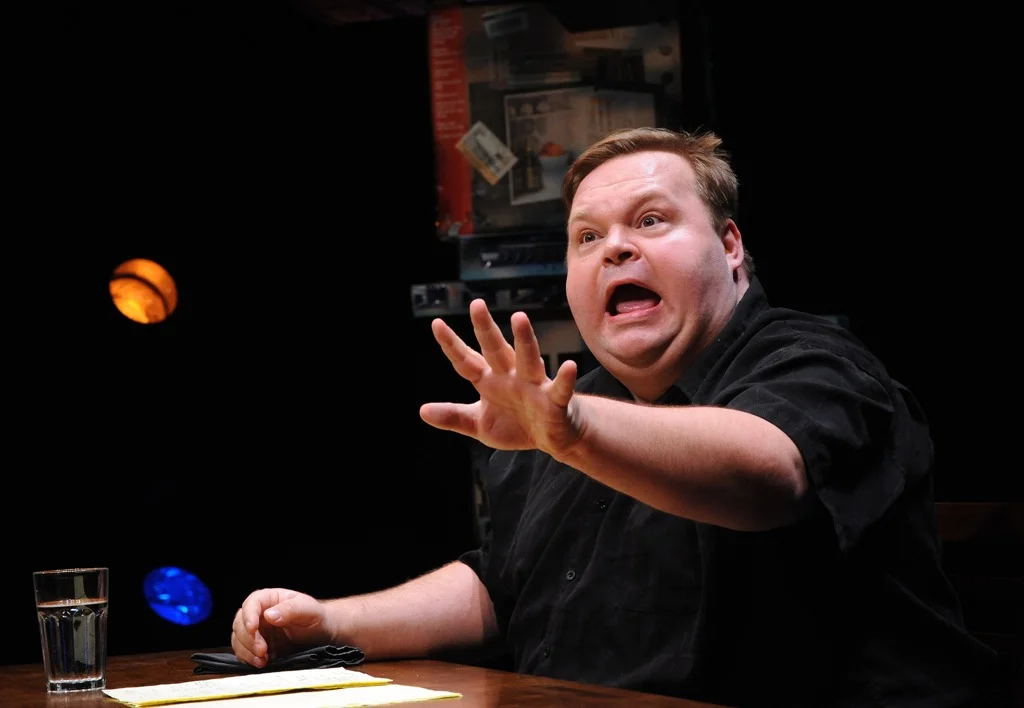 Mike Daisey performs The Last Cargo Cult at Woolly Mammoth in 2010 (Stan Barouh).