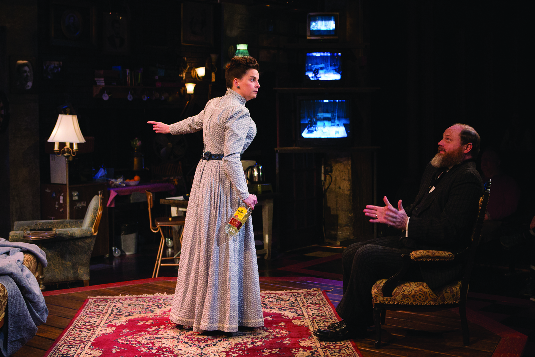 Kimberly Gilbert and Todd Scofield in No Sisters. (Studio Theatre)