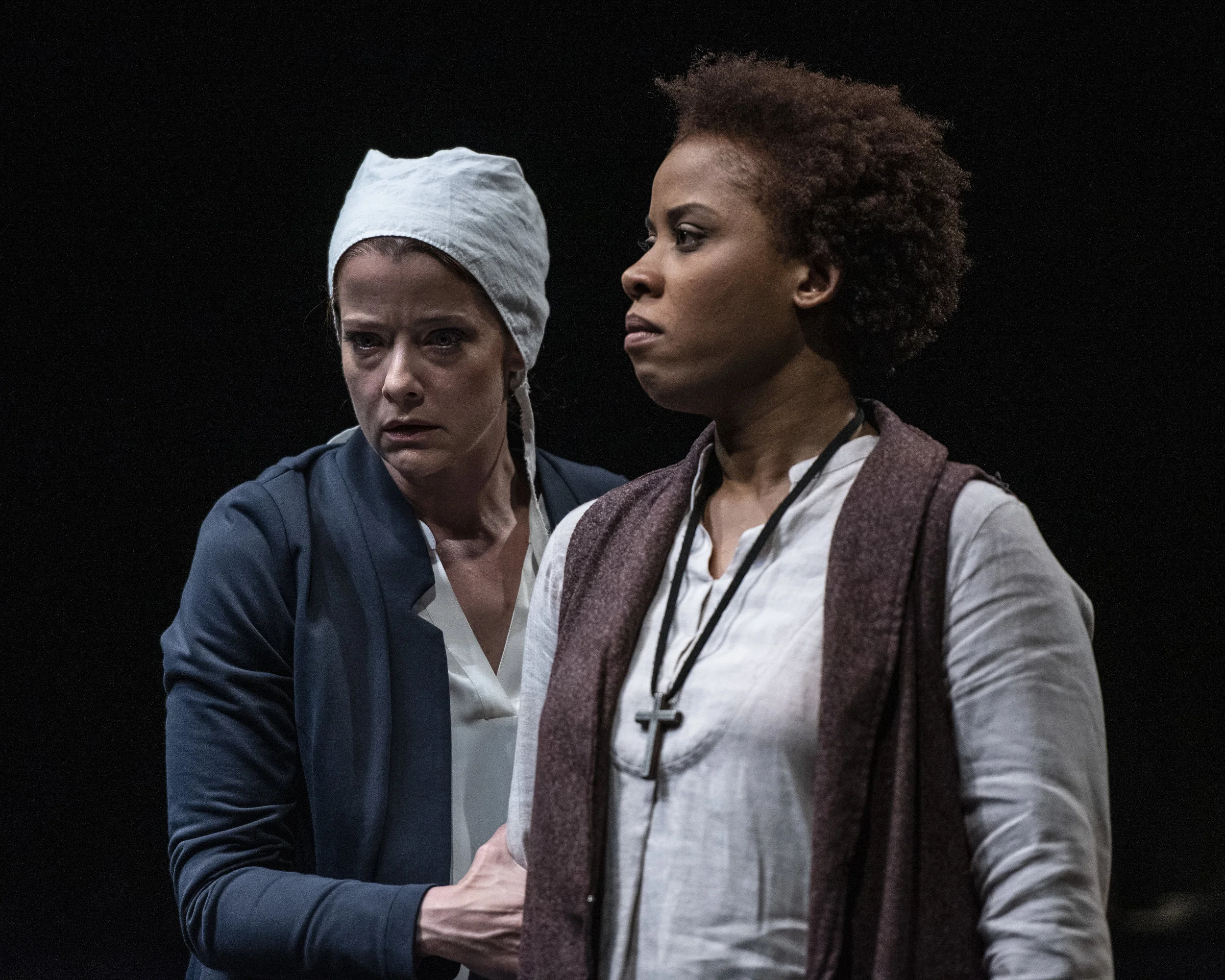 Megan Anderson and Eleasha Gamble in Jason Loewith’s update of Mary Stuart for Olney Theatre Center.