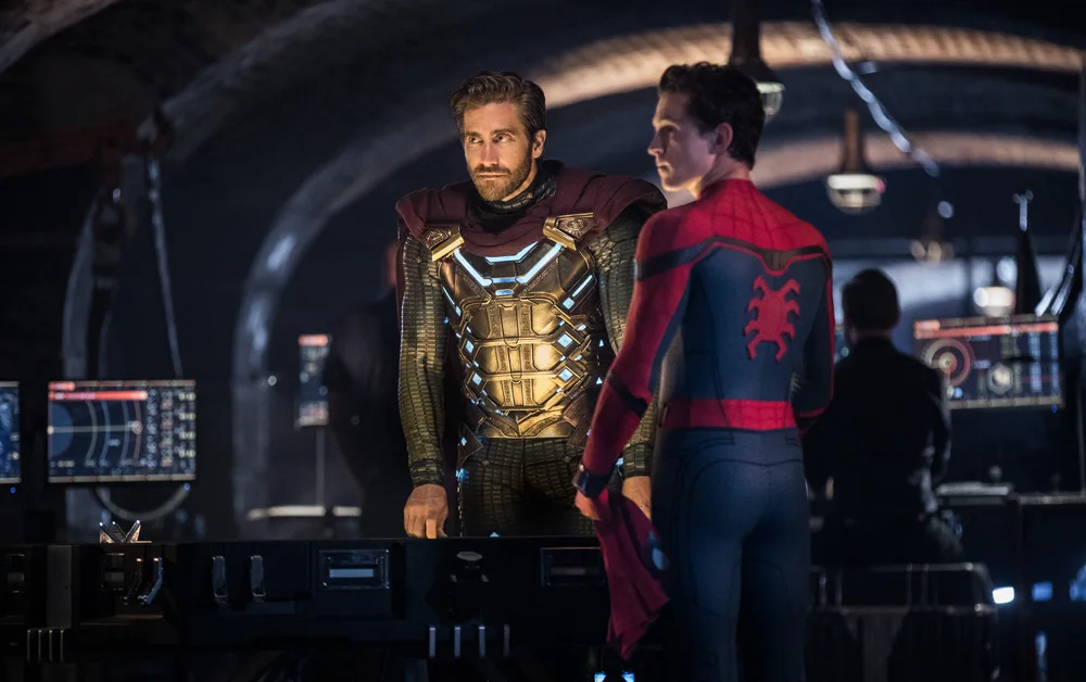 Secret identity, shmecret identity: Jake Gyllenhaal and Tom Holland in Far From Home (Sony/Columbia)