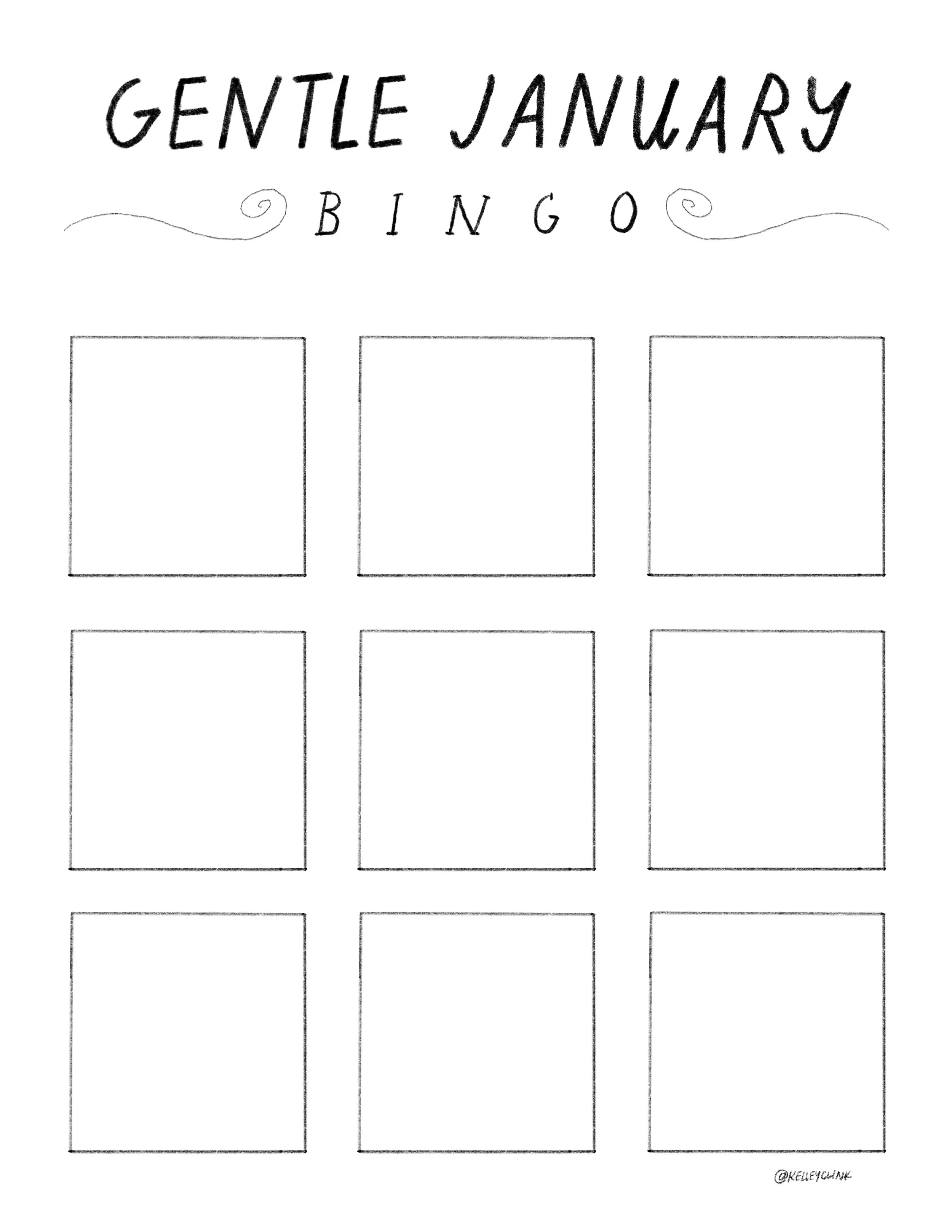 Gentle January Bingo: Blank
