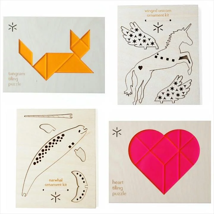 Ornament Kits and Tangram Tile Puzzles $18 each