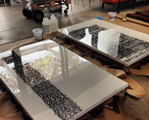 Black Krink & Resin Process 36'' x 60''