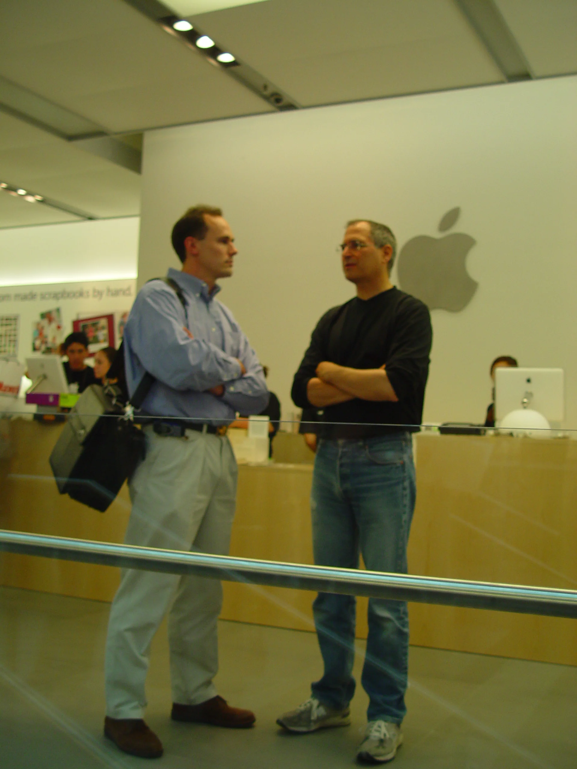 Steve Jobs, opening of the NYC Soho Apple store 2002, it was amazing to meet the man in person if only quickly. I was writing for Desktop Magazine at the time.