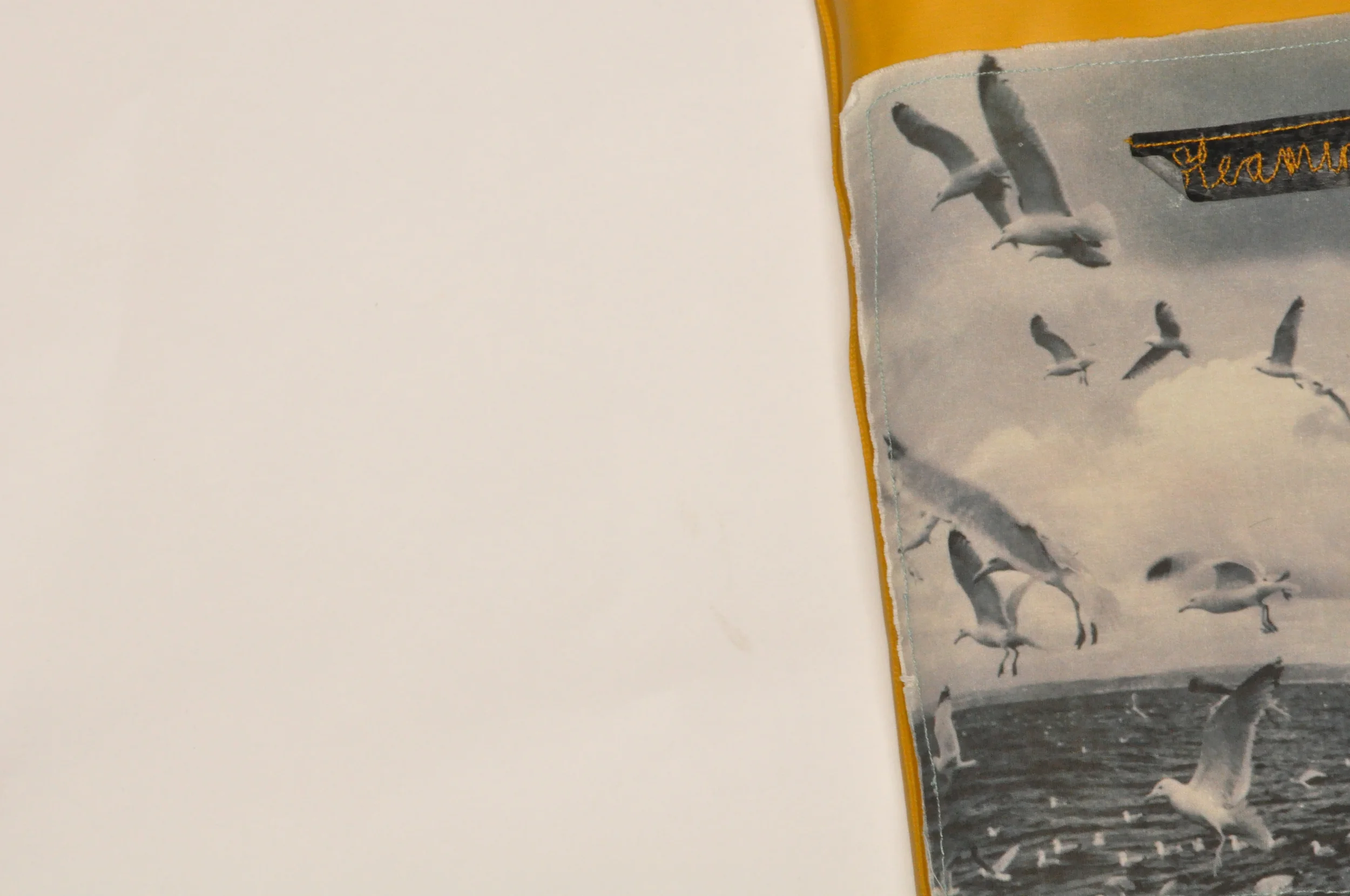 Fishermans Blues; Gulls and tape by Claire Blackburn