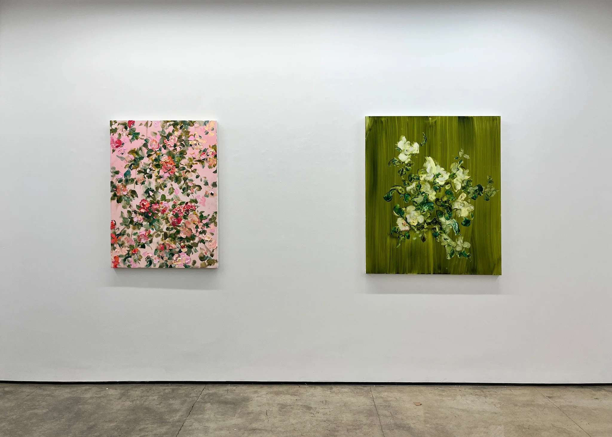  Left:  Could Heaven Ever Be Like This , oil on canvas, 2025, 45×32 in  Right:  Possession , oil on canvas, 2026, 48×40in    