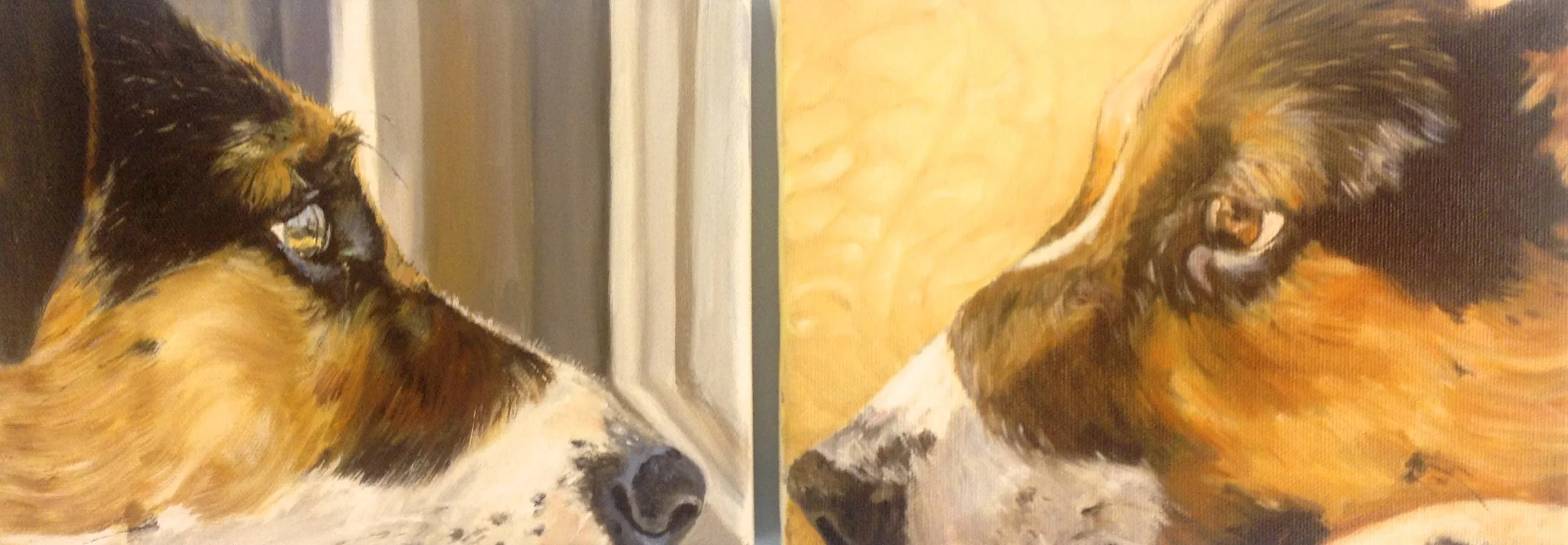 A diptych of "Maggie" by Beverley Phillips, a student at Red Dot for 8 years.