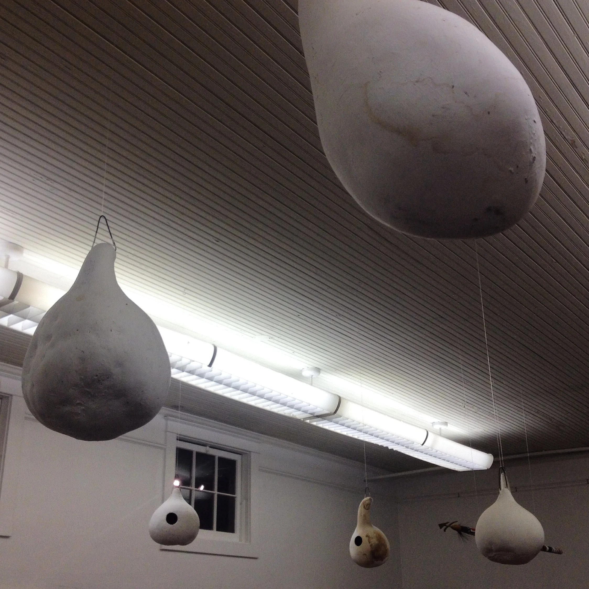 Benjamin Perkins gord art, looking like a contemporary art installation with the starkly utilitarian surroundings.