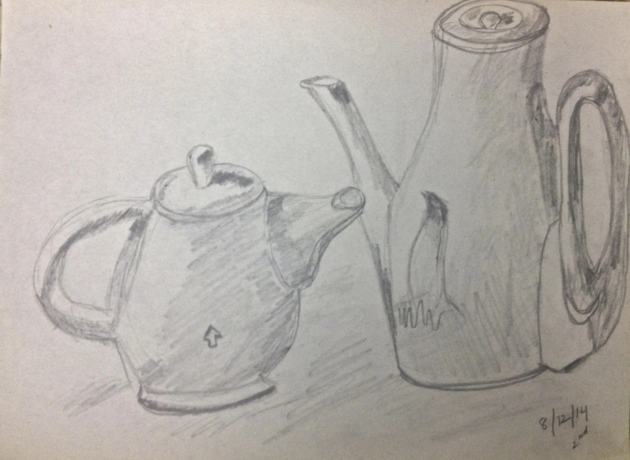 AFTER. Same student at the end of one of Dori's drawing classes. She caught on quick!