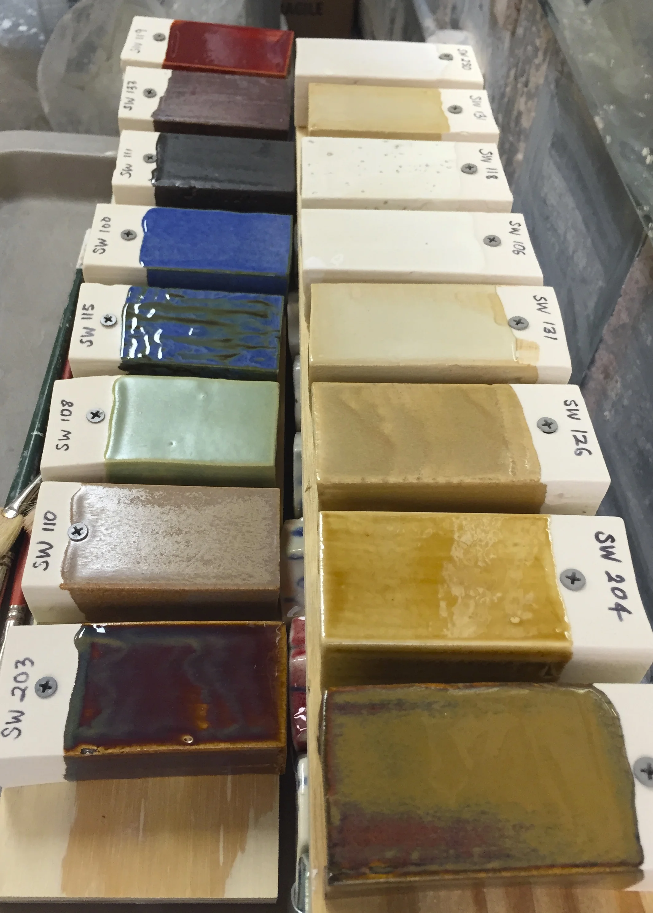 Glaze samples.