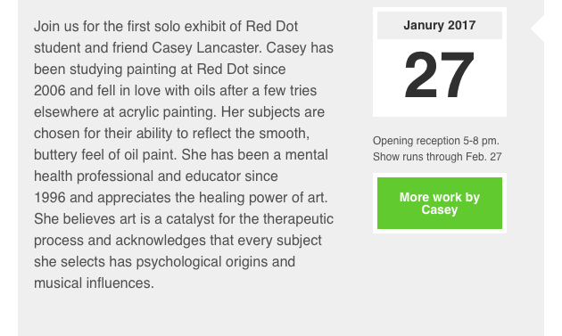 Casey Lancaster Solo Exhibit, January 2017