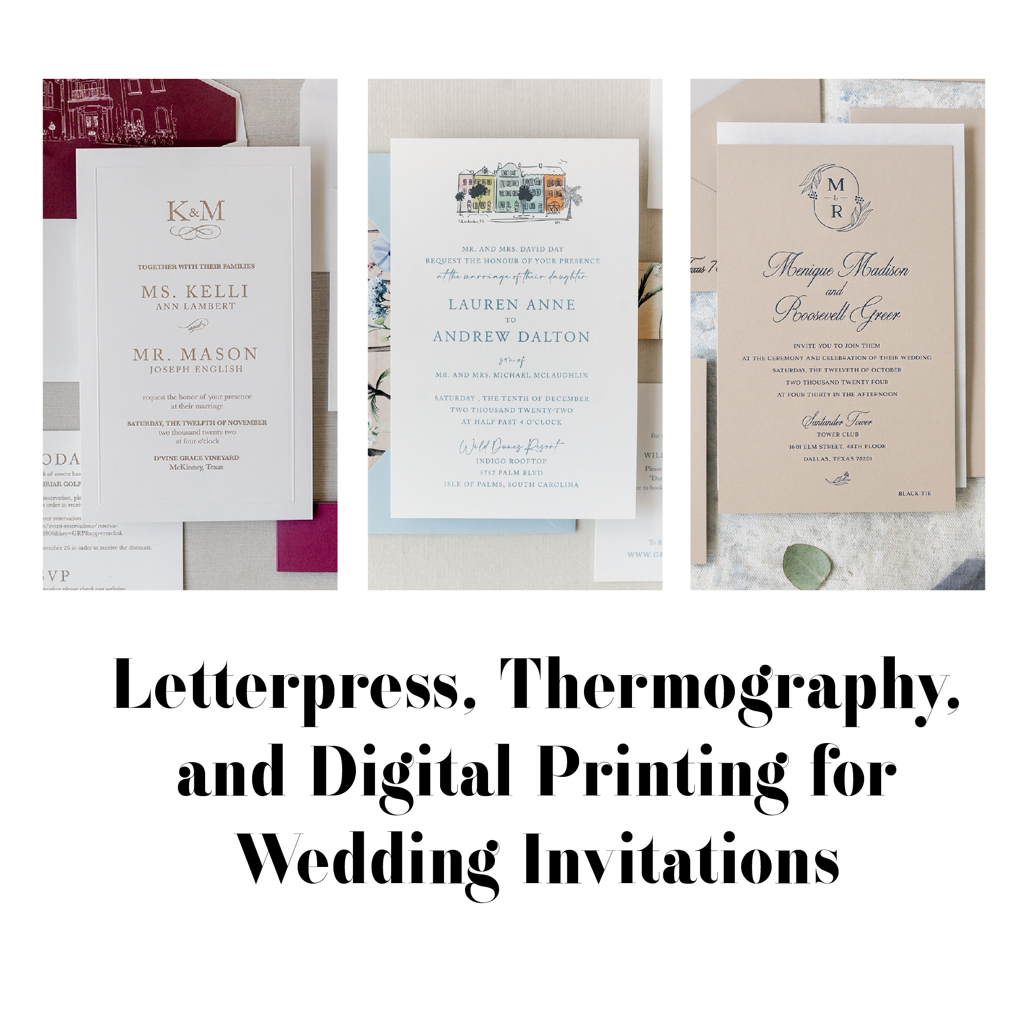 Choosing the Right Printing Style: Letterpress, Thermography, and Digital Printing for Wedding Invitations