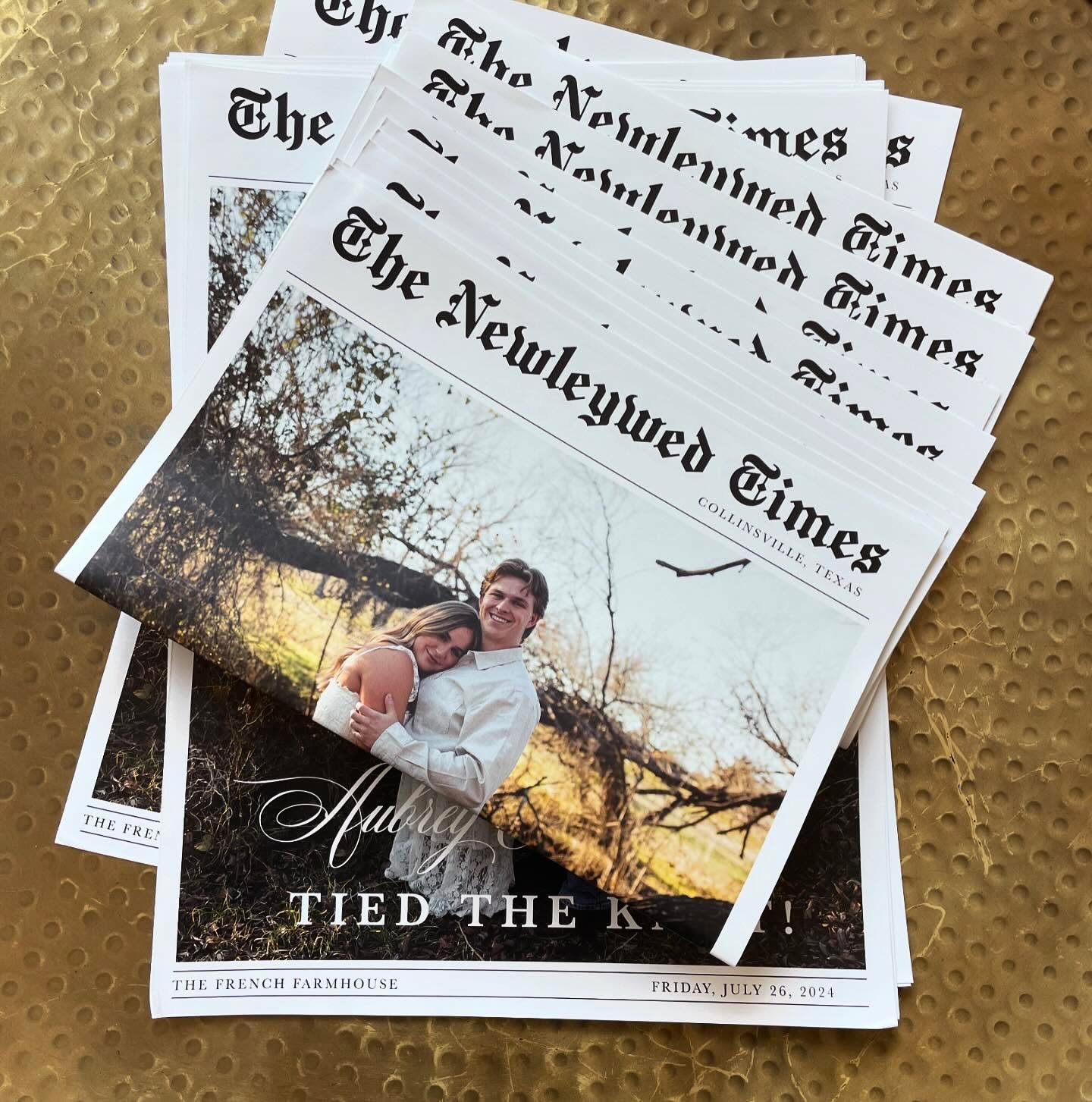 We&rsquo;re excited to unveil this one-of-a-kind wedding program newspaper for a stunning couple tying the knot at The French Farmhouse in Texas! 📰💍

This beautifully designed program captures their unique love story and adds an unforgettable touch