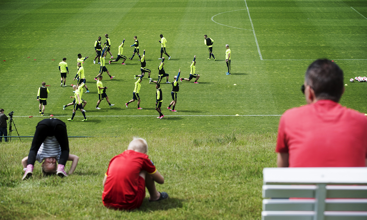 Swedish U21-team during a training session in Helsingborg. 
