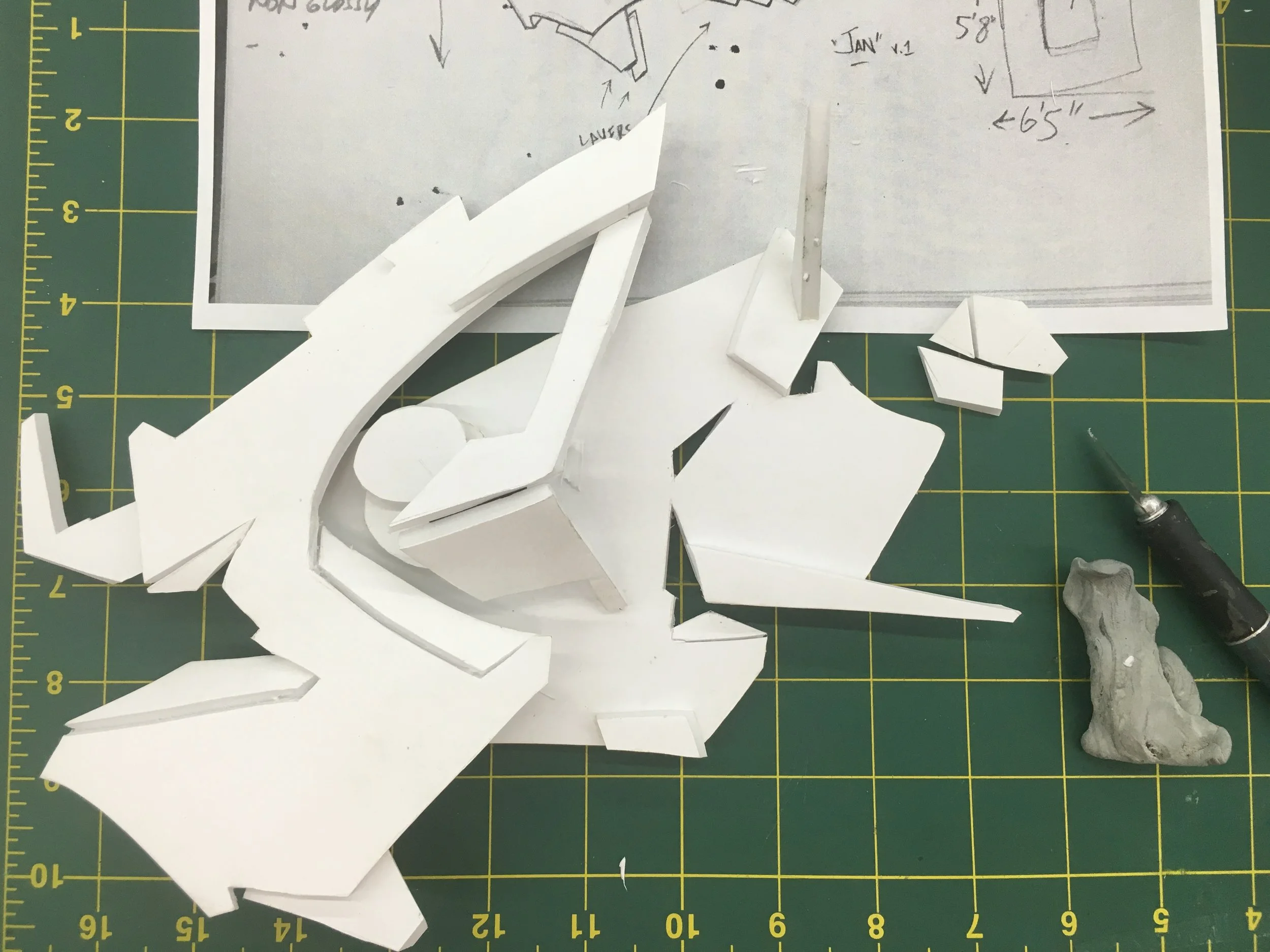 Foamcore maquette.